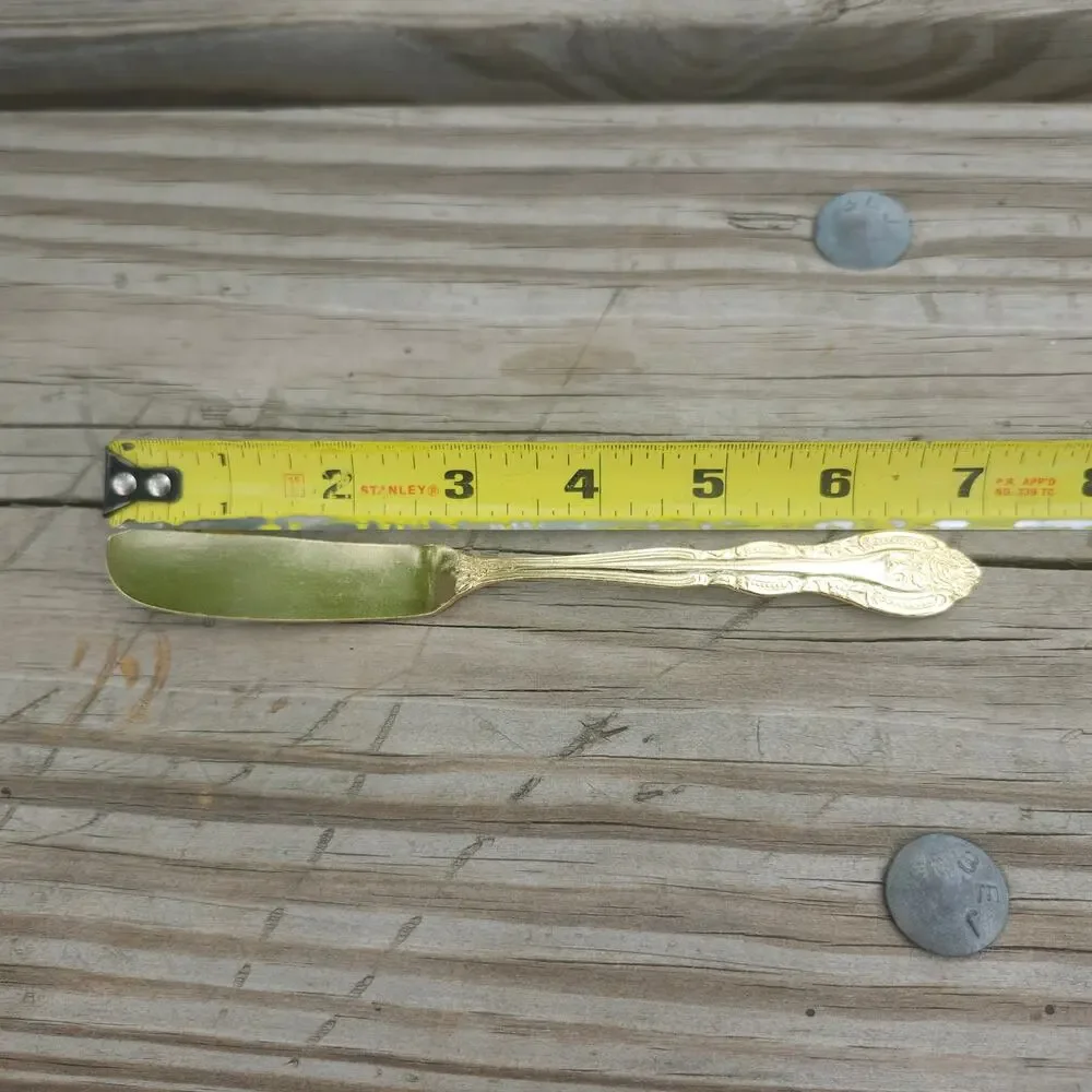 International Silver San Marcos Gold Electroplate Flat Master Butter Knife 7 1/8